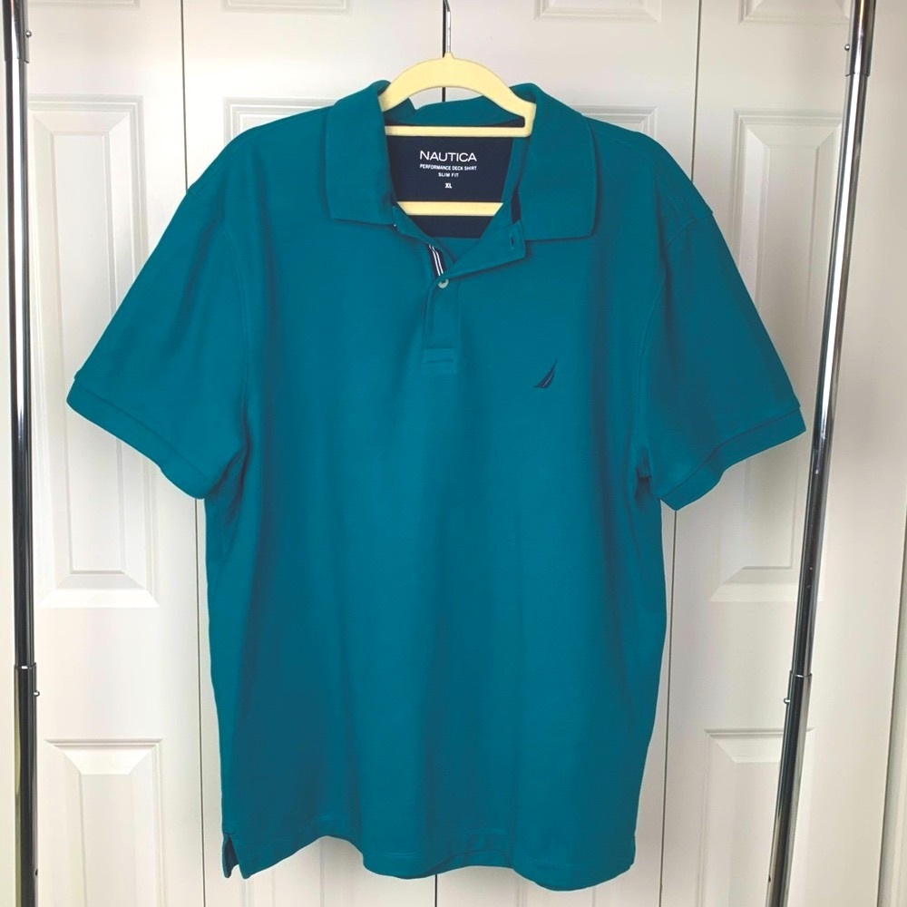 NAUTICA Slim Fit Teal Polo Shirt